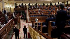 Los diputados guardaron hoy un minuto de silencio en el Congreso de los Diputados en recuerdo a las vctimas del 11M 