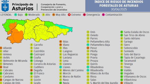 Mapa de riesgo de incendio forestal