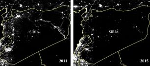 Evolucin de las vistas nocturnas de Siria en los ltimos aos