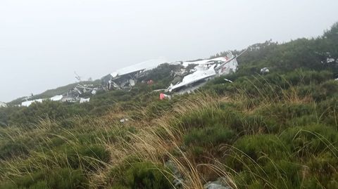Lugar en el que se estrelló la avioneta, en una ladera del macizo de Trevinca en Zamora 