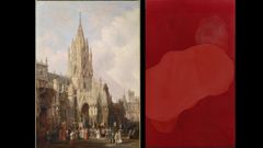 A la izquierda, una pintura de Genaro Prez Villamil y a la derecha una obra de Bernardo Sanjurjo que estarn en el Museo de Bellas Artes de Asturias