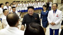 Kim Jong Un y su mujer