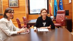 Reunin de la consejera de Transicin Ecolgica, Industria y Desarrollo Econmico del Principado de Asturias, Nieves Roque, y la alcaldesa de Gijn, Carmen Moriyn, en el Ayuntamiento gijons.