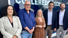 De izquierda a derecha, Bel�n do Campo,� Evaristo Ben, Izaskun Grac�a, Diego Calvo y Gonzalo Trenor, este jueves en Culleredo