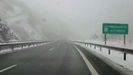 Nieve en la autopista del Huerna