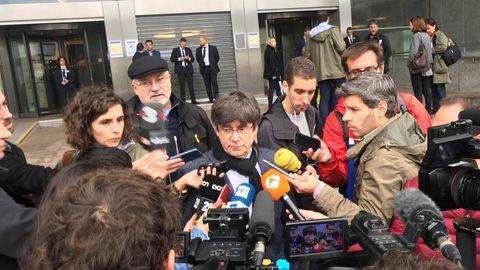 Carles Puigdemont, este martes, en la sede del Parlamento europeo