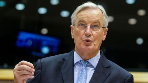 Barnier, durante su intervencin en el Parlamento Europeo