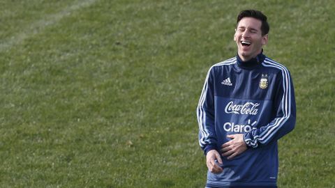 Messi, en un entrenamiento de la seleccin argentina