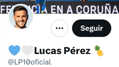 Captura de pantalla del perfil de Lucas Pérez en X (antes Twitter)