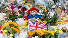 Un oso Paddington entre los tributos florales a Isabel II.