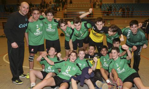 El equipo festej su clasificacin al finalizar el partido en el pabelln Carballo Calero. 