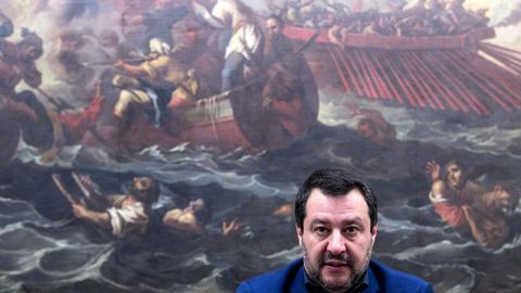 Salvini esperar a los resultados de las europeas de mayo para defenestrar a sus socios. A. CARCONI Efe