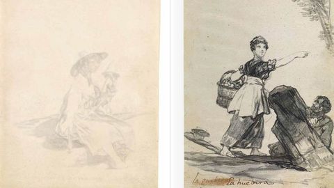 Dos de los dibujos del Cuaderno C de Goya