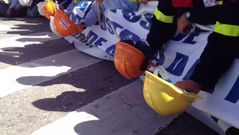 Protesta de los trabajadores de Alcoa en San Caetano