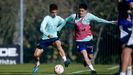 Mario Ses y Hugo Rama, durante un entrenamiento en El Requexn