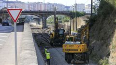 Obras en las vías del tren en Lugo