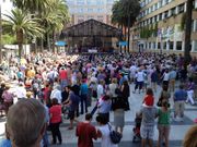 Mucho p�blico en los jardines coru�eses