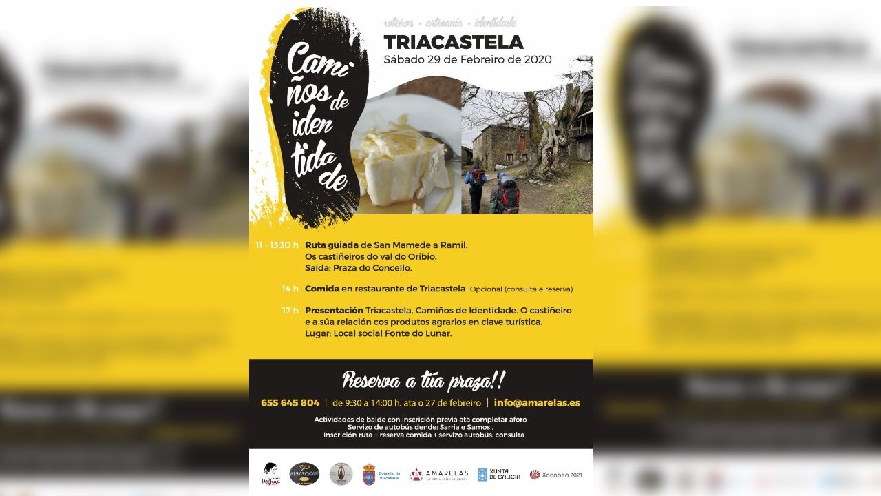 Im�genes que dej� un soleado domingo de carnaval.Escolares colaborando en traballos de mantemento ao p� do Cami�o de Santiago