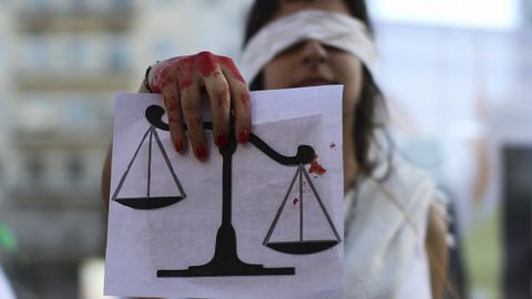 Manifestacin en Buenos Aires contra la violencia machista y por la despenalizacin del aborto