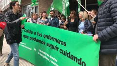 SATSE protesta frente a la Gerencia del ERA por la falta de personal en las residencias de mayores en Asturias, en mayo de 2019.