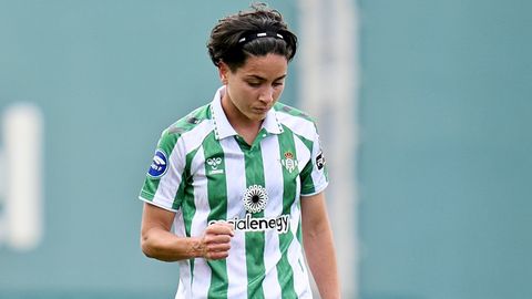 Carol Ferez celebra un gol con el Real Betis