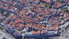 Vista area del barrio histrico de Vigo, donde se est disparando la demanda de viviendas