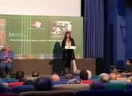 La presidenta de Junts, Laura Borràs, en una conferencia celebrada en Francia.