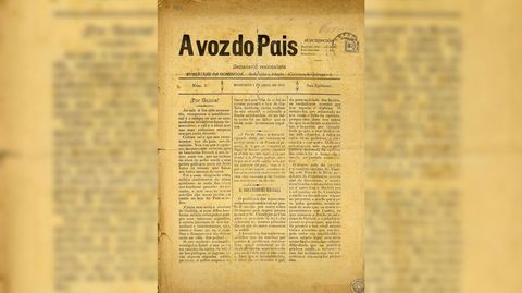 Portada do primeiro nmero do semanario A Voz do Pas, conservado pola Real Academia Galega e includo na bibblioteca dixital Galiciana