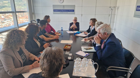La consejera de Salud, Concepci�n Saavedra, durante la reuni�n con la Asociaci�n ELA Principado
