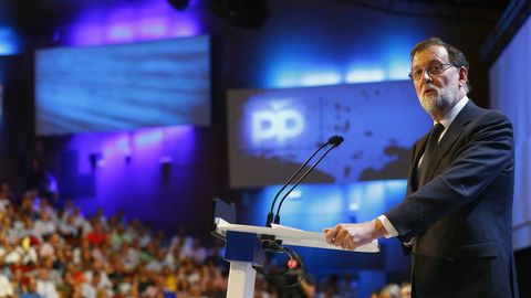 El expresidente Mariano Rajoy, durante su discurso 