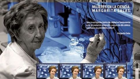 Margarita Salas protagoniz uno de los sellos de la coleccin de mujeres en la ciencia.
