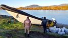 Planeadora decomisada en diciembre en el río Lima, en Viana do Castelo, junto a decenas de garrafas de combustible, después de ser utilizada para una descarga