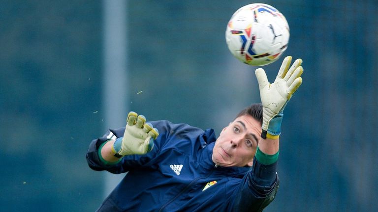 Berto Hórreo, en un entrenamiento