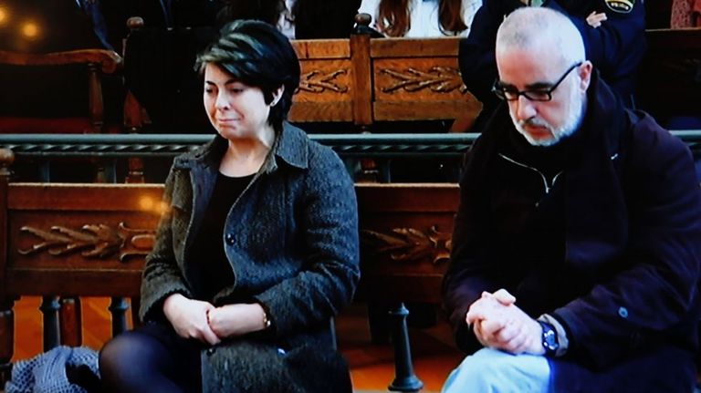 Rosario Porto y Alfonso Basterra, durante el juicio