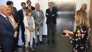 Luis Carcedo con Faustino Blanco, Belarmino Feito, y los consejero, Enrique Fern�ndez, Pablo Fern�ndez Mu�iz y Borja S�nchez, en el Centro Europeo de Empresas e Innovaci�n (CEEI).