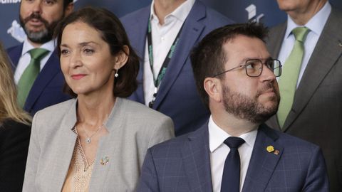 La ministra Maroto y el presidente Aragonès coincidieron este miércoles en la inauguración de una fábrica en Barcelona, pero prácticamente no se hablaron