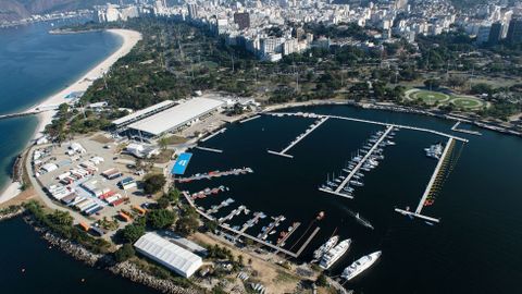 Vista area de Marina da Gloria donde tendrn lugar los eventos martimos