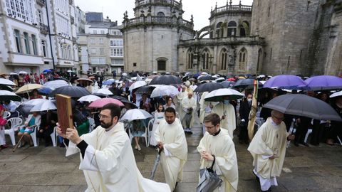 Pese a la lluvia, la misa recuperó el formato tradicional.