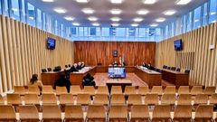 Imagen de un juicio en la macrosala de la Cidade da Xustiza de Vigo