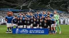Once inicial del Real Oviedo en el derbi asturiano