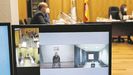 Imagen de un juicio en el que los testigos declararon por videollamada. 