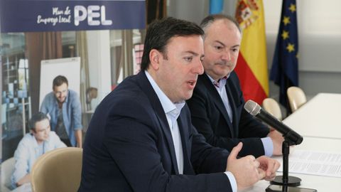 El presidente de la diputación coruñesa, Valentín González Formoso, durante la presentación de las nuevas líneas del Plan de Empleo Local (PEL)