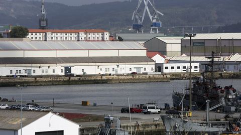 Vista del muelle número 8 del Arsenal Militar de Ferrol, que será dragado para acoger barcos de la OTAN
