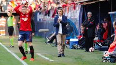 Sergio Egea durante el Osasuna-Real Oviedo
