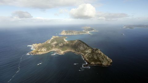 Vista aérea de las Illas Cíes.