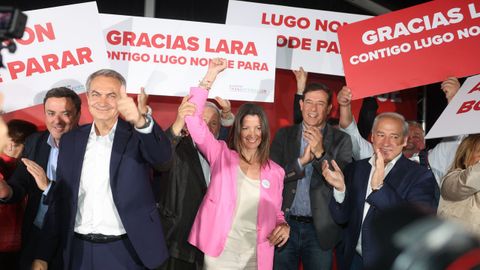 Lara Mndez se dio un bao de masas en Lugo acompaada por Jos Luis Rodrguez Zapatero