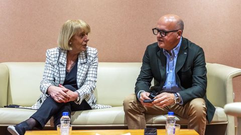 Marisol Nvoa, presidenta de la CEO, y Jos Manuel Baltar, presidente de la Diputacin de Ourense, en un encuentro mantenido este jueves