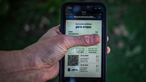 El «pasaporte verde» israelí. Concebido para incentivar la vacunación, se exige para poder acceder a salas de conciertos, teatros, hoteles, gimnasios o iglesias