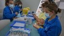 Preparación de vacunas contra el covid-19 en la Cidade da Cultura de Santiago de Compostela