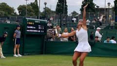 Jéssica Bouzas Maneiro, durante su partido de segunda ronda de la previa de Wimbledon